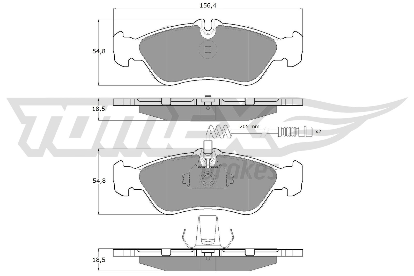 Sada brzdových platničiek kotúčovej brzdy TOMEX Brakes